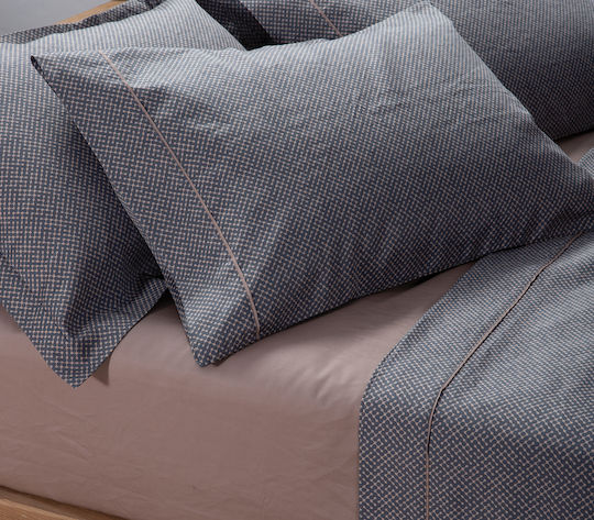 Nef-Nef Homeware Krampus Σετ Σεντόνια King Size 270x280εκ. Μπλε (4τμχ)