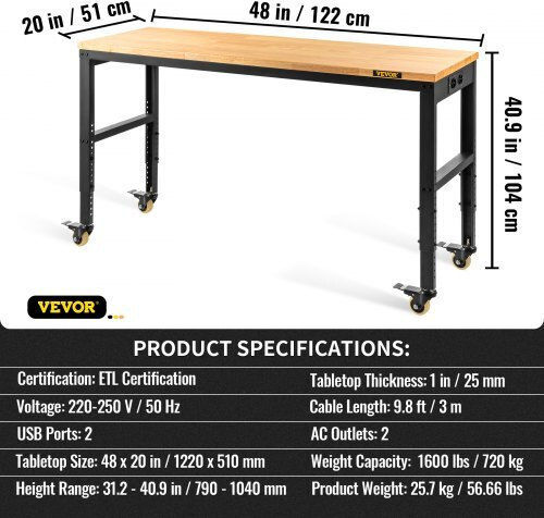 Vevor Bancă Rezistență 720kg 51x104x122cm SMKDJGZTDLZOCPPQ6V2