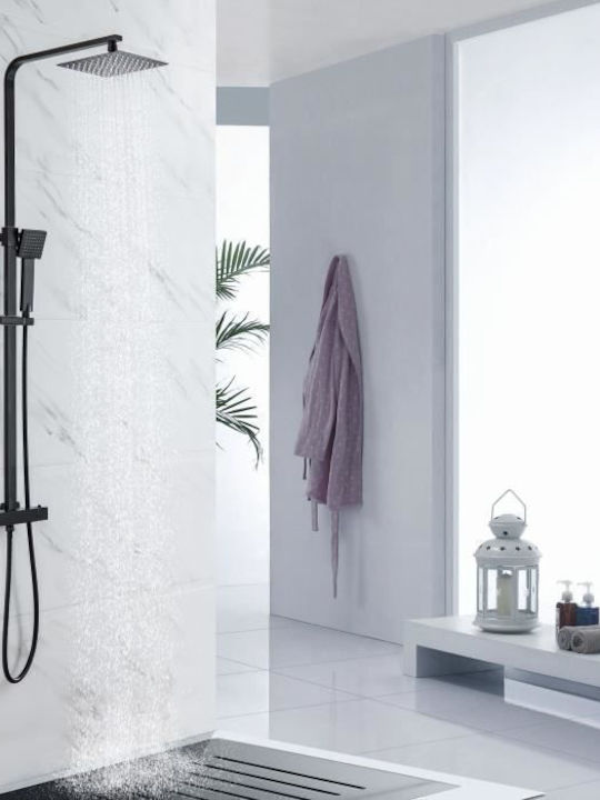 Oceanic Adjustable Shower Column with Mixer Black