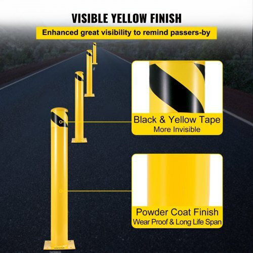 Vevor Traffic Columns Yellow W14xH122cm