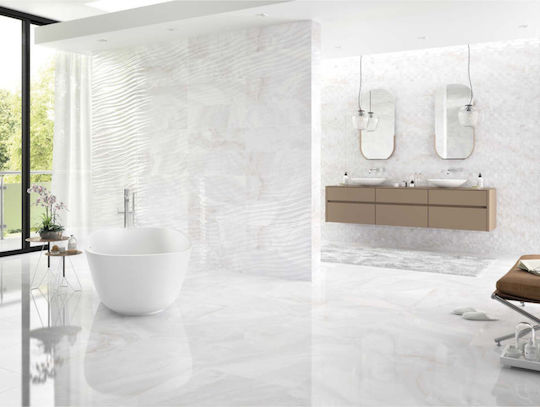 Stn Ceramica Floor Interior Gloss Ceramic Tile 45x45cm White