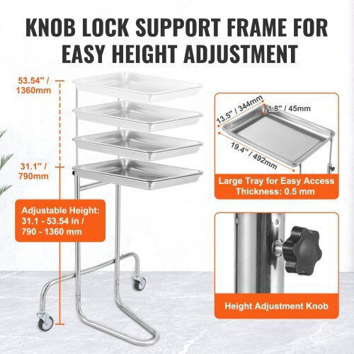 Vevor Τροχήλατο Τραπεζάκι Nursing with Adjustable Height SYSTCECKFSS2HAV26V0
