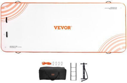 Vevor Inflatable Floating Dock For 2 People White 457.2x182.88cm