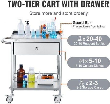 Vevor Medical Table on Wheels Nursing SYSSTCSB20124D3E4V0