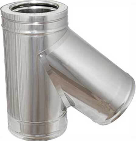 Panthermica Anodos 135˚ Zweigstelle Rauchrohrverbindung Doppelwand Inox 100mm Silber