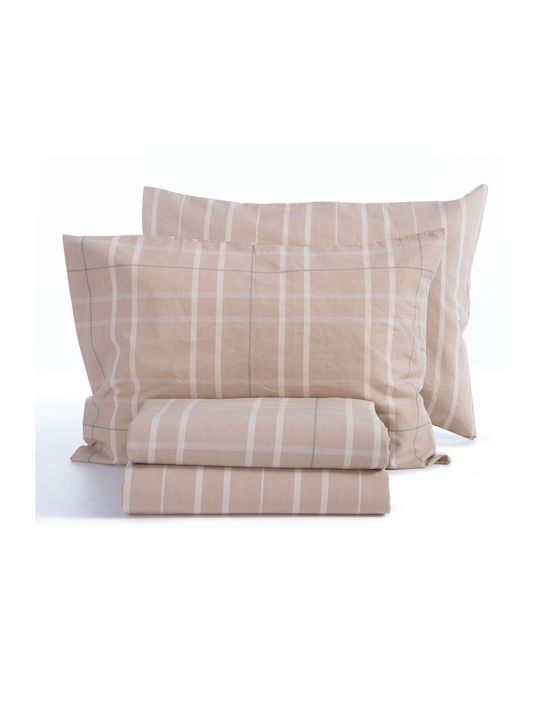 Nef-Nef Homeware Σετ Σεντόνια Μονά 170x270εκ. Highlar Olive 3τμχ