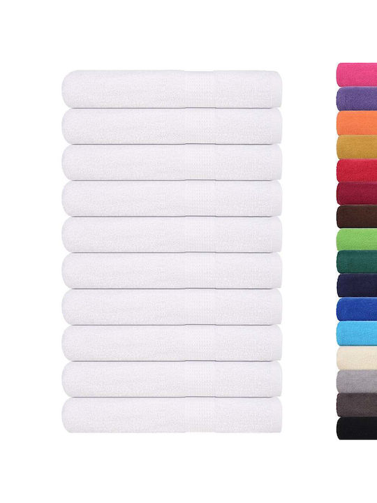 vidaXL 10pc Bath Towel Set 80x200cm. White