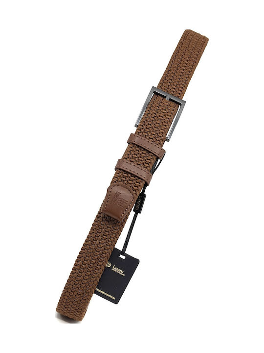 Elastic Men's Belt Fabric Knitted Brown