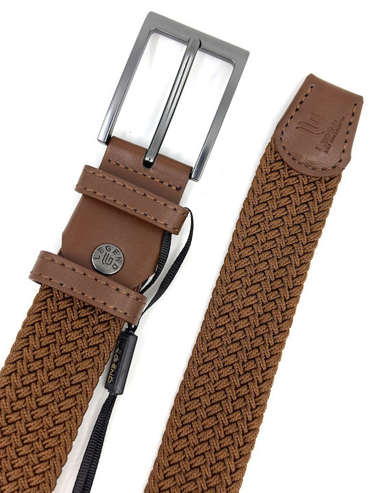 Elastic Men's Belt Fabric Knitted Brown