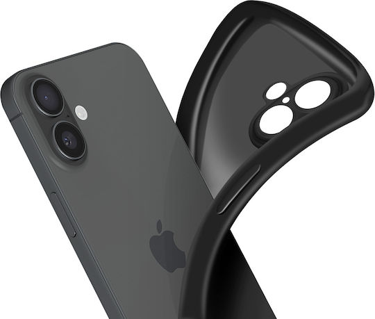 Avizar Hülle iPhone 16 Plus Silikon Weich Dünnes Leichtes Design Schwarz