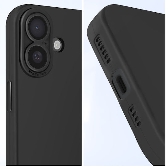 Avizar Hülle iPhone 16 Plus Silikon Weich Dünnes Leichtes Design Schwarz