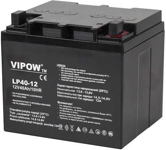 Baterie Gel Plumb 12v 40ah Fără Întreținere 196x166x176 Mm