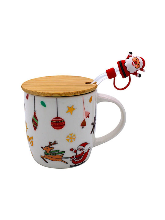 Lid Christmas Mug Glass Transparent L8.5xW9cm.