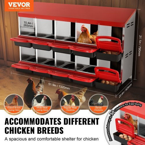 Vevor Chicken Nesting Box 10 Slots Sloped Nests Jscdx3045inct4y3wv0