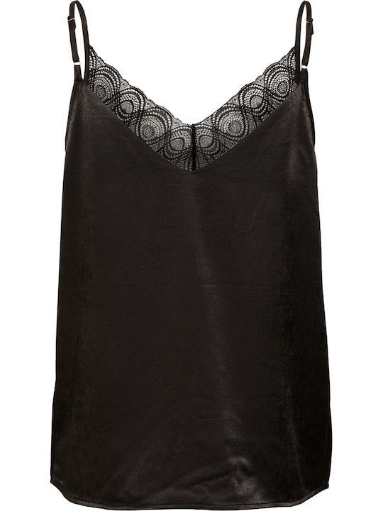 Women's Blouse with Straps Black