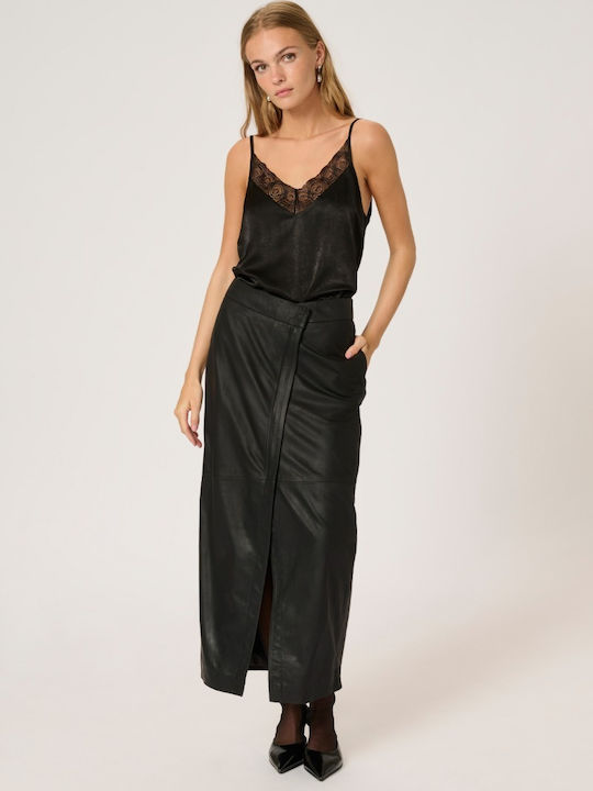 Women's Blouse with Straps Black