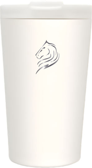 Cool'NMore Ποτήρι Θερμός Ανοξείδωτο / Πλαστικό BPA Free 350ml Λευκό με Καλαμάκι