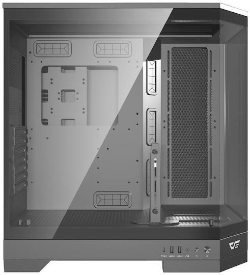 DQX90 Gaming Midi Tower Computer Case with Side Window and RGB Lighting Black
