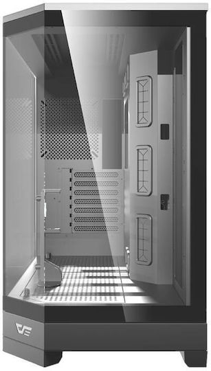 DQX90 Gaming Midi Tower Computer Case with Side Window and RGB Lighting Black