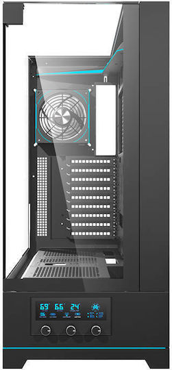 Darkflash DY450L PRO Геймърско бюро Midi Tower Компютърна кутия с RGB осветление Черен