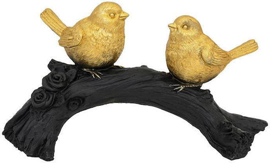 Figurină Decorativă de Masă din Polirășină Fylliana "Ramură de Păsări" Negru-Auriu 28x10x15cm 281-224-025 Figurină Decorativă de Masă din Polirășină Fylliana "Ramură de Păsări" Negru-Auriu 28x10x15cm 281-224-025