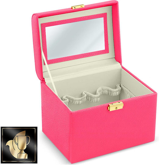 Massido Cosmetics Storage Organization Box with Dividers Pink 22.5x17.2x16.5cm