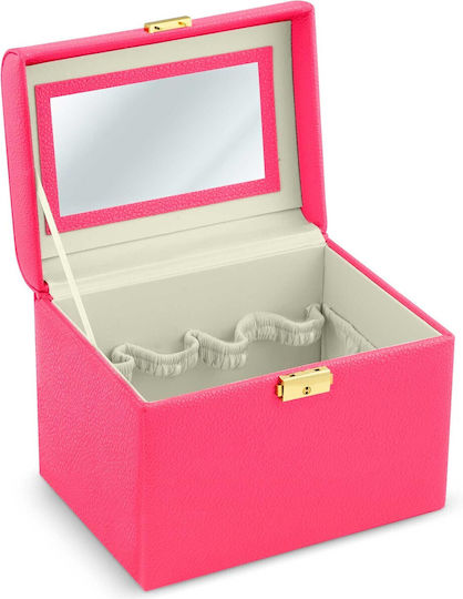 Massido Cosmetics Storage Organization Box with Dividers Pink 22.5x17.2x16.5cm