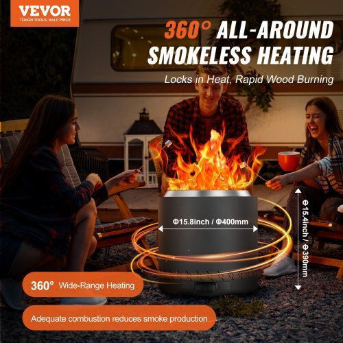 Vevor Καπνο-free Εστία 15.8" Ανοξείδωτη Ξυλόσομπα Bonfire Wyrmhkyxpgy1dxupnv0