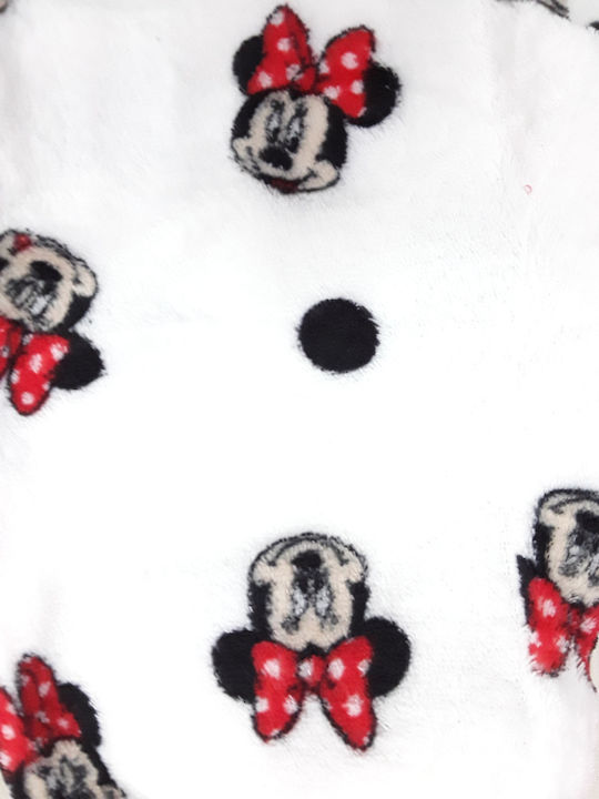 Disney Παιδική Πιτζάμα Χειμωνιάτικη Fleece Coral Red, White Minnie