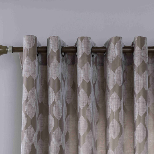 My Home Luxury Grommet Brown Curtains 280x260cm