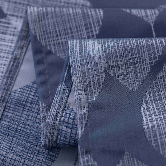My Home Luxury Curtain With Blue Grommets 280x260cm