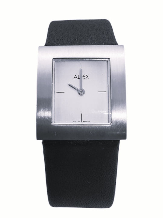 Alfex Women's Watch with Black Leather Strap