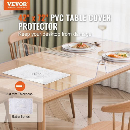 Transparent Table Protector Vevor 42x72 2.0mm Zfxpvczb42x7fcc6cv0 Transparent Table Protector Vevor 42x72 2.0mm Zfxpvczb42x7fcc6cv0