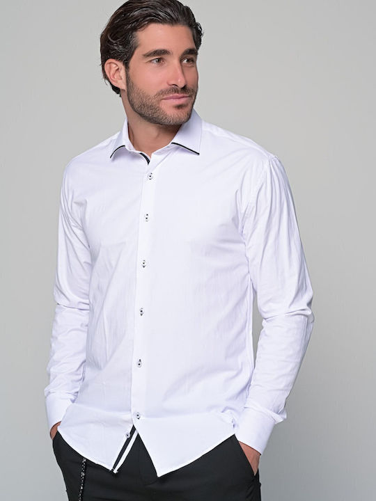 Vitolo Long-sleeved Cotton Shirt White