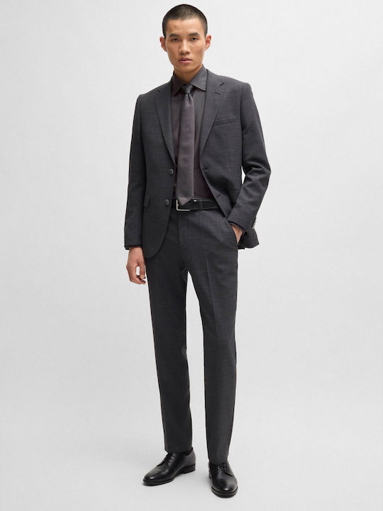 Hank Long-sleeved Cotton Shirt Dark Grey