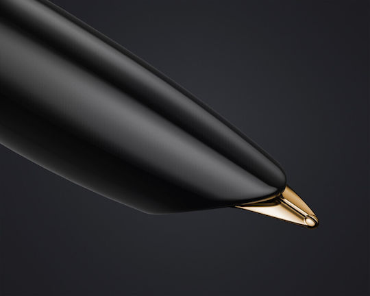 Parker 51 Deluxe Black Resin Gold Trim Fountain Pen 18k Solid Gold Nib 3026981235122 Nibs Fine 18k
