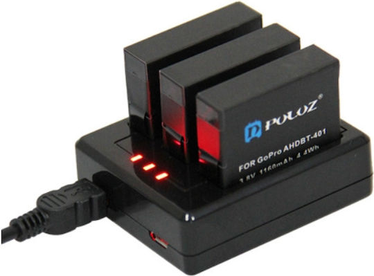 Puluz 3-channel Ladegerät für GoPro
