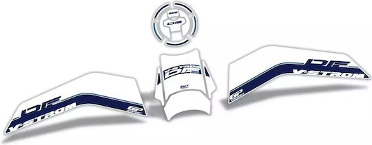 Gpk Σετ 3d Προστατευτικά Ρεζερβουάρ Suzuki V-strom 800 De 2023-2025 Λευκό-μπλε