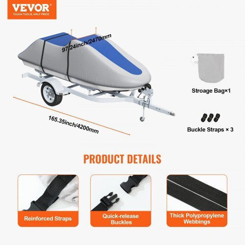 Vevor Jet Ski Cover Waterproof 600D Gray+Blue Mttz600d1261s5o7fv0