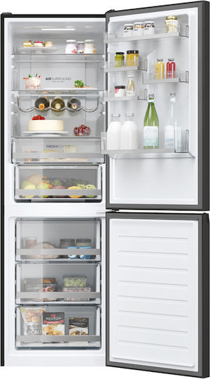 Haier 341лт NoFrost В185xШ60xД66см. Сив HDW 3618 DNPB