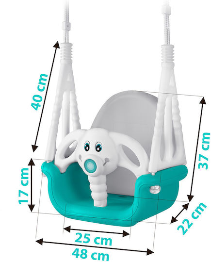 Ricokids Metal Hanging Swing 130x130x130cm Gray