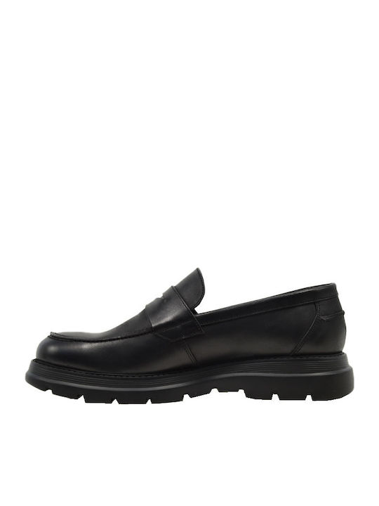Δερμάτινα Ανδρικά Loafers σε Μαύρο Χρώμα