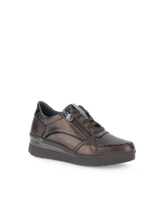 Stonefly Laminated Sneakers Fern Brown