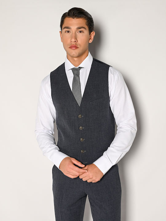 Men's Winter Suit with Vest Slim Fit Indigo