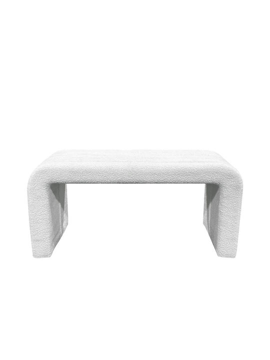 Stool Bench Stool Upholstered with Fabric Gate White 95x40x44cm