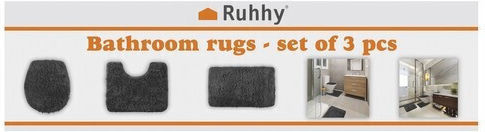Bathroom Mat Set Gray Ruhhy 24353