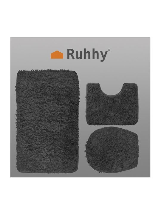 Bathroom Mat Set Gray Ruhhy 24353