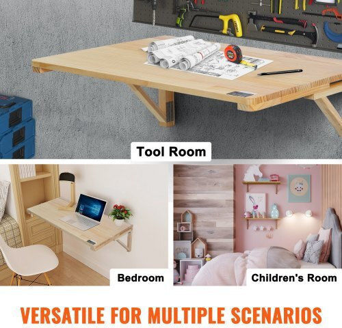 Desk made of Solid Wood Beige 80x60cm