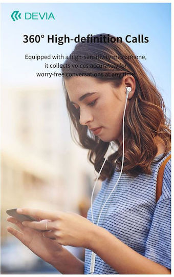 Devia Metal EM113 In-ear Handsfree Headphones with Connector USB-C Silver