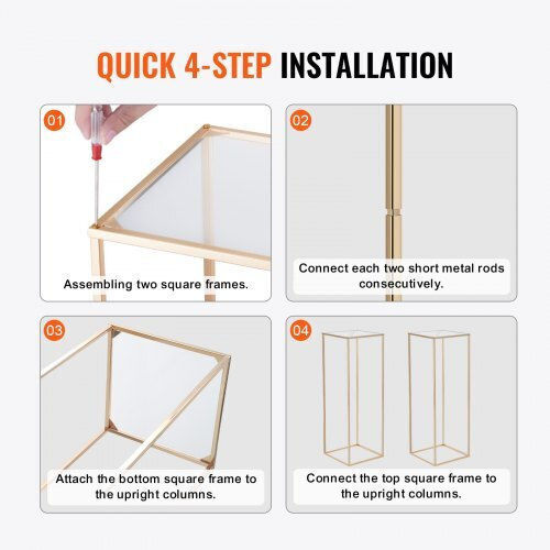 Vevor Pot Stands Metal Gold 28cmx28cmcm. 10pcs
